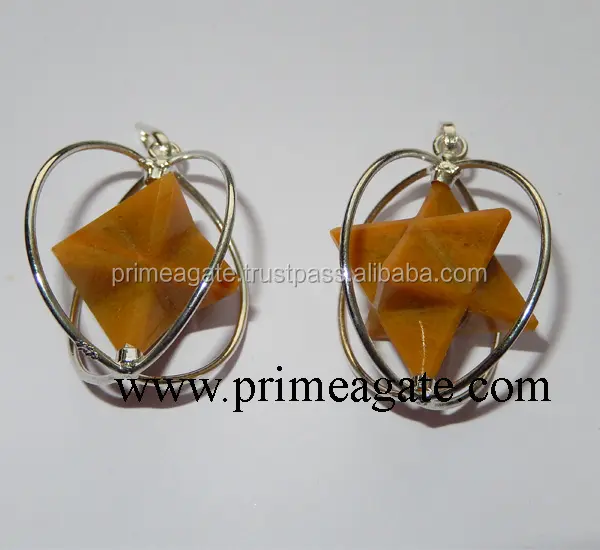 Attractive Camel Agate Merkaba Star Pendants | Wholesale Merkaba Pendants From India