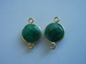 Abalorio de bisel de plata 925 hecho a mano con colgante de moda de piedras preciosas Esmeralda verde con incrustaciones de ajuste de bisel - Product Image 3