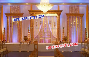 Exclusivo nuevo diseño FRP boda Mandap conjunto fibra pilares bodas personalizado ligero indio lujo Mandap decoración Mandap venta EE. UU. - Product Image 2