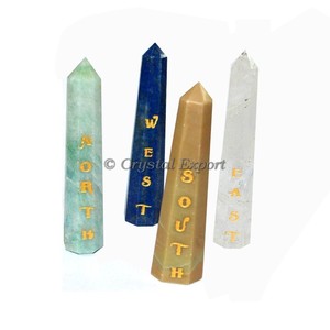 Obeliscos de Piedra Natural, Ágata, Elementos de Reiki, Tallados y Grabados, CrystalExport.com India - Product Image 1