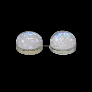 Gema de Ópalo Sintético de Laboratorio Ishu Gems, Doble Capa, Redonda de 6mm, Par de Cabujones, 2.5 Quilates, Calidad AA, IG4083 - Product Image 1