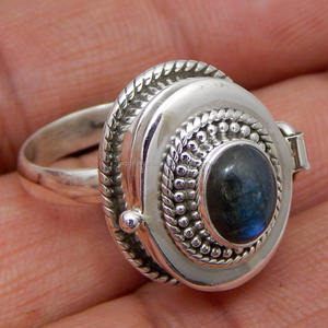 Haute qualité 925 argent Sterling Style classique bague de fiançailles de mariage Labradorite incrustation de pierres précieuses pour la fête d'anniversaire des femmes - Product Image 1