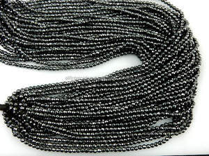 Prix d'usine en gros sur l'hématite naturelle perles de rondelle à facettes pierre noire perles en vrac - Product Image 3