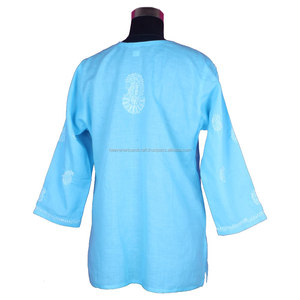 DR170cStylish Lucknow Chicken Kurta/Tuniques Taille S, M, L, XL, XXL Tunique chemise en coton Chikankari Les femmes portent des broderies décontractées - Product Image 2