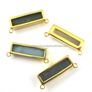 Colgante de barra rectangular de plata fina personalizable con ágata Druzy y titanio chapado en oro rodio para ocasiones de fiesta - Product Image 2
