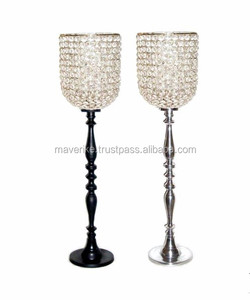 เชิงเทียนคริสตัลระยิบระยับและแวววาวสำหรับตกแต่งโต๊ะในงานแต่งงานเชิงเทียนโลหะสำหรับตกแต่งกลางโต๊ะ - Product Image 3