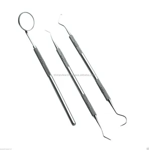 3-pcs Tandheelkundige Instrumenten Tand Schraper Spiegel Scaler Pick Set Tandsteen Schraper