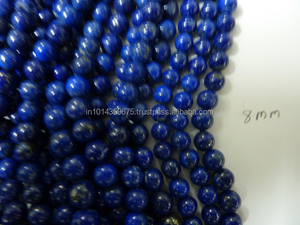 Perles à billes rondes naturelles en Lapis Lazuli Chaînes en acier inoxydable poli et lisse pour cadeau de collier de bijoux de mode - Product Image 6