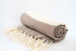 Serviette de bain à motif diamant, sarong, Kikoy, Peshtemal, Peshtamal, nuisibles de l'usine turque - Product Image 2