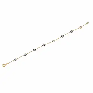 Pulsera de luz de circón con corte de hilo de oro Real sólido de 14K, joyería fina, barata, venta al por mayor de Turquía, Nueva - Product Image 1