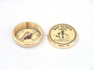 Boussole nautique en laiton massif-Boussole Boy Scout en laiton avec boîte en palissandre par calvin artisanat - Product Image 4
