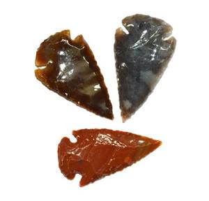 Puntas de Flecha de Ágata Pulida India de 2 Pulgadas, Estilo Amor y Arte Folclórico, Piedra Preciosa Grabada y Tallada, Coleccionable, CrystalExport.com - Product Image 1