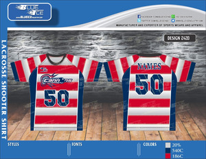 เสื้อลาครอสชูตเตอร์ ชุดกีฬาโพลีเอสเตอร์แบบกำหนดเอง ชื่อที่กำหนดเอง | |   การตัดแบบอัตโนมัติด้วยระบบตัดตามตัวเลขและแบบแปลน - Product Image 4