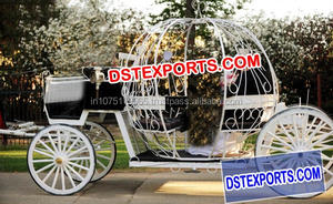 Dernier carrosse de mariage royal de cendrillon Chariot blanc par fabricant Décorations de mariage élégantes - Product Image 5