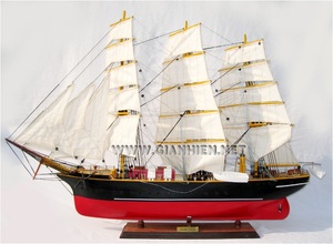 Modelo de escenario georgiano de madera pintado a mano, muebles de barco alto, estilo náutico, decoración del hogar - Product Image 4