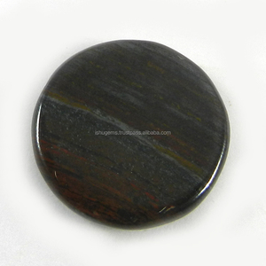 ขายส่ง7.55 Gms เหล็กธรรมชาติเสือ24มิลลิเมตรรอบ Cabochon พลอยสำหรับเครื่องประดับ IG0886 - Product Image 2