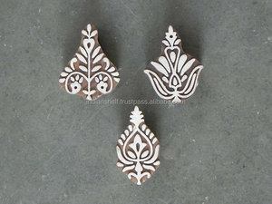 Indio tallado a mano textil madera hecho a mano marrón sello de madera tallado a mano bloques de impresión de madera - Product Image 3