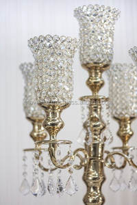 Candélabre en métal en cristal argenté pour mariage événement fête pièce maîtresse en cristal décorative candélabre de sol fait main - Product Image 5