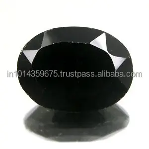 刻面宝石黑色缟玛瑙宝石椭圆形切割CZ黑钻石