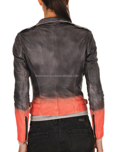 Blouson de moto matelassé en cuir de vache pour femme, doux, chaud, imperméable, coupe-vent, élégant, pour temps froid, disponible en deux modèles - Product Image 5
