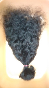 Extensiones de cabello humano ondulado indio a granel crudo capaz de blanquear y teñir sin trama de la India cabello ondulado natural a granel - Product Image 5