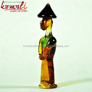 Figurine miniature de moine japonais Sculpture en verre d'art artisanal pour décor zen, cadeau spirituel, espace de méditation - Product Image 3