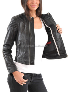 Chaqueta de cuero suave genuino negro para mujer Último diseño de moda Ropa de abrigo informal con estilo para todas las estaciones - Product Image 3
