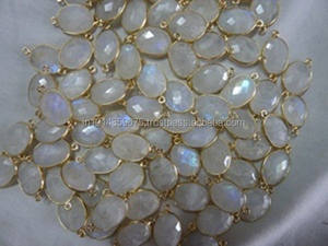 Pendentifs Breloques en Pierre de Lune Arc-en-ciel en Argent Sterling Style Vintage Connecteurs Unisexe pour Fête Vente en Gros - Product Image 2