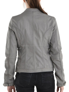 Veste en cuir pour femme de qualité supérieure, manteau d'extérieur tendance et décontracté, coupe ajustée pour toutes les saisons - Product Image 4