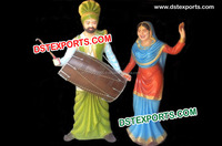 Statues en fibre de verre Rangla Punjab - Ensemble de six pièces détachables, couleur et taille personnalisables, pour la culture punjabi, décorations de mariage et événements