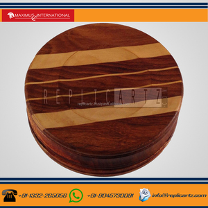 Wooden Pegged Chess Board Decorative Accent | Round Travel Chess Set Tabletop Knick Knack Decor Piece and Strategy Game Gift - Product Image 4