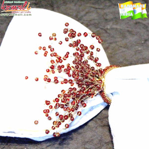 Anneau de serviette perlé fait à la main en verre pour décor de table, lot de 3 - Product Image 4