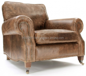 Sillón de cuero clásico Industrial - Product Image 1