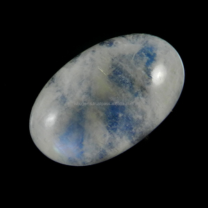 8.21 gms Natural Rainbow moonstone with blue fire 19x31mm Oval Cabochon, Beautiful loose stones for jewellery design IG0159 - Product Image 1