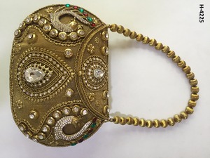 Handmade H4222 <b>Metal</b> Clutch for Ladies Gold Silver Evening Handbags Fashionable Tote Bags Stone <b>Beaded</b> Party Online Shopping - Product Image 4