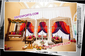 Bollywood Wedding Stage <b>Set</b> Wedding Stage <b>Decoration</b> Fiber Pillar Wedding Stages - Product Image 5