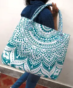 भारतीय कपास मंडला बैग महिलाओं के हैंडबैग ढोना बैग शॉपिंग पर्स भारत से