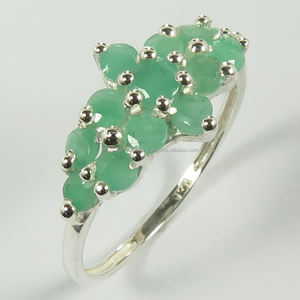 Best Seller Handmade Pretty Natural <b>Emerald</b> Gemstone 925 Sterling <b>Silver</b> Round Faceted Wedding <b>Ring</b> Third Party Certified Gift - Product Image 1