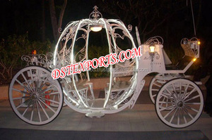 Chariot de cendrillon entièrement éclairé pour les décorations de mariage royal Caractéristique de nuit de calèche fabriquée - Product Image 5