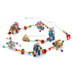Adorno de Pared Artesanal de Elefante Rajastaní, Decoración de Pared Colorida, Par de Adornos Colgantes de Pared, Latkan, Adorno Móvil Étnico, Venta al por Mayor - Product Image 1