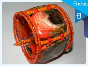 制造商Bali Choker珠手链，手工涂漆木制