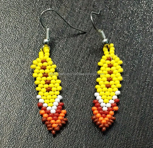 Pendientes de cuentas de semillas, joyas de moda de cuentas indias, pendientes hechos a mano de cuentas Hippie - Product Image 3