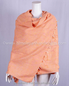 Light Salmon Tibetan Yak Wool <b>Shawl</b> HYWSM 514 - Product Image 2