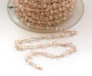 Vintage Boho cadenas 18K oro latón Rosa Calcedonia Rosario piedra de nacimiento declaración alambre envuelto piedras preciosas con cuentas 18K oro plata nuevo - Product Image 2