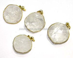 จี้คริสตัลควอตซ์ธรรมชาติคุณภาพสูง ชุบทอง ผลิตภัณฑ์งานฝีมือแมกนีเซียชั้นนำ - Product Image 1