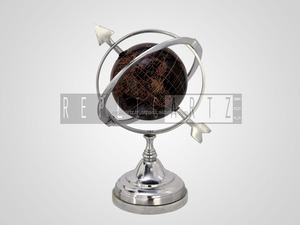Sphère armillaire en métal, aluminium et laiton avec globe, design antique nautique maritime, Replicartz BA-SD-12 - Product Image 2