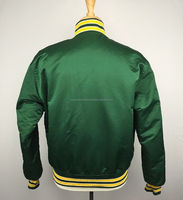 Chaqueta Bomber Varsity Unisex de Satén, Talla Grande, Cortavientos, para Invierno