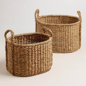 Wholesale Set 2-3 <b>Water</b> <b>Hyacinth</b> Storage <b>Baskets</b> Eco-Friendly Multi-functional Custom Sizes Home Organization Solution Vietnam - Product Image 2