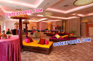 Wedding <b>Mehndi</b> Punjabi Stage Decor Indian Mehandi Stage With Cushion Covers Punjabi Theme Wedding Sangeet Mehandi <b>Decoration</b> - Product Image 4