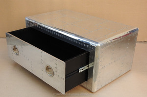 Table basse aviateur en bois massif, Table basse de rangement d'aviateur - Product Image 4